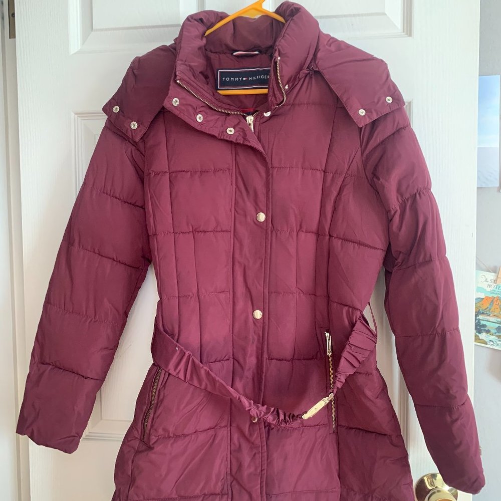 Tommy Hilfiger Women's Belted Puffer Coat with Hood